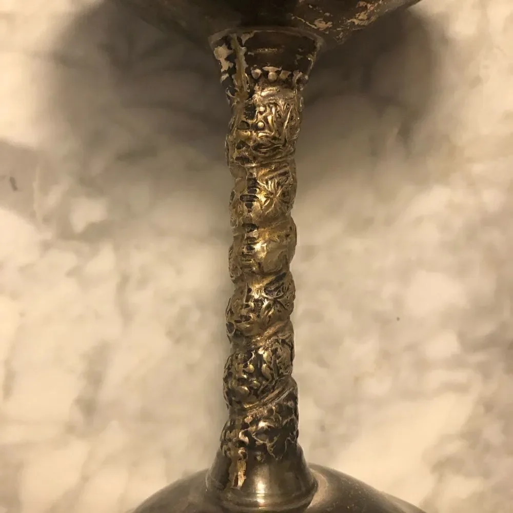 Pair of Plator Silver Plate Champagne Goblets